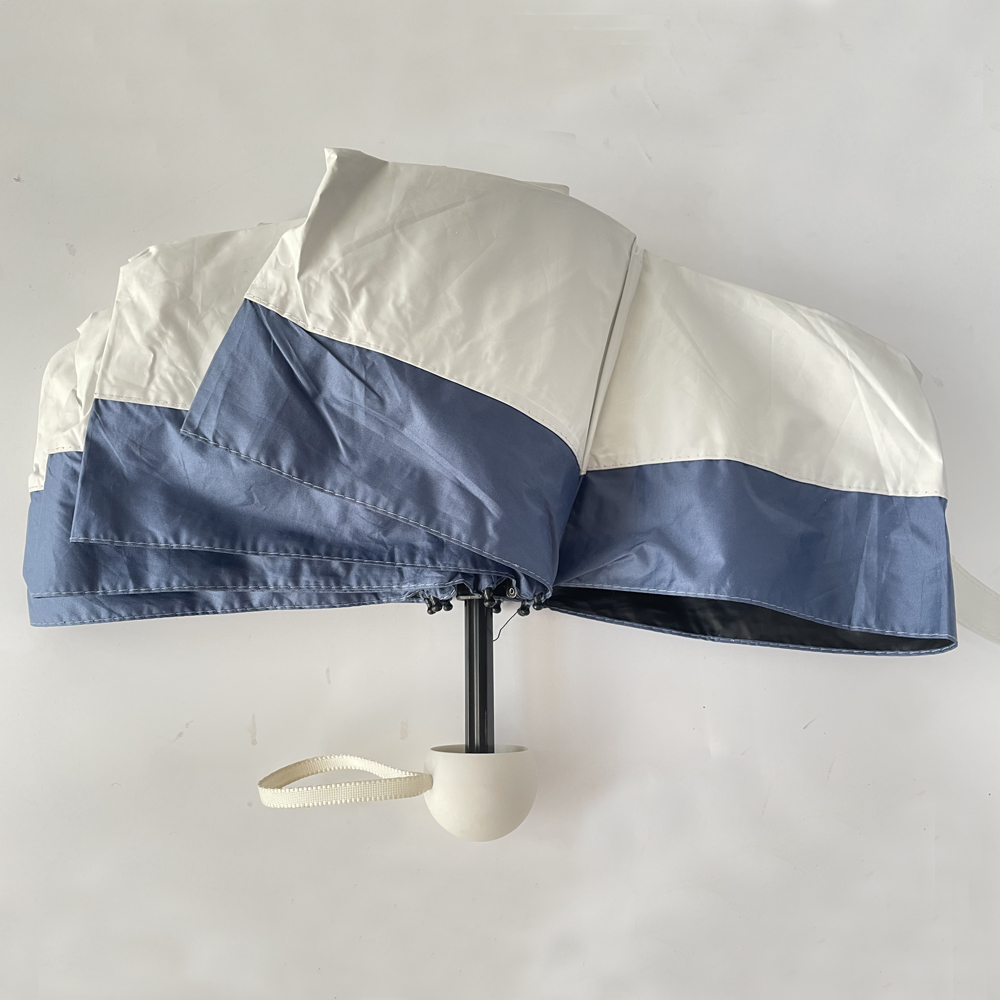 CHERAINTI Anti-UV Waterproof Folding Umbrella, Fashion 8-Ribs Windproof Travel Umbrella White